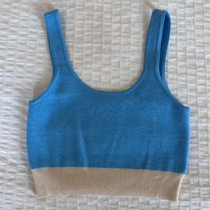 Blue Sweater Crop Top
